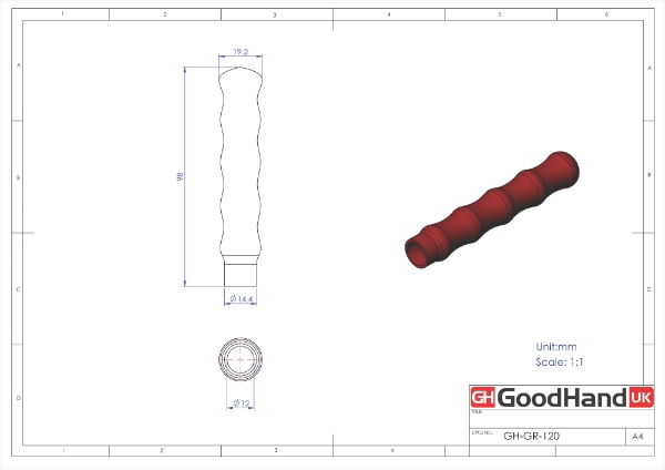 Red PVC Grip to suit 12mm round bar