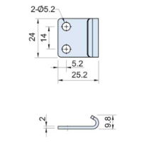 Stainless Steel 304 Catch Plate Width=24mm CS-00207-2