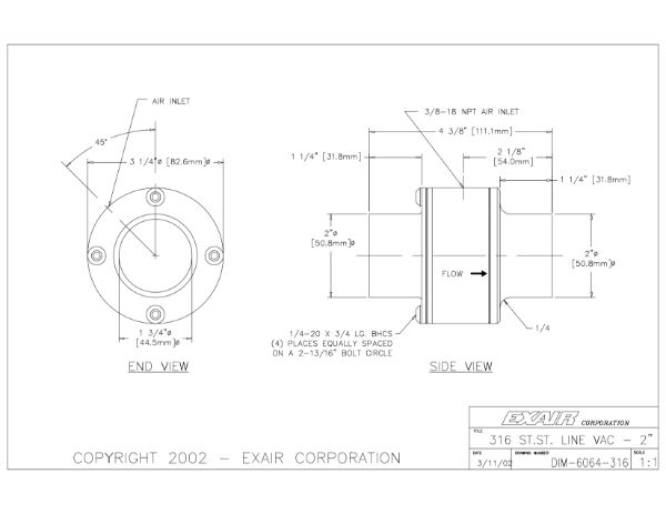 2" 316 Stainless Steel Vac 