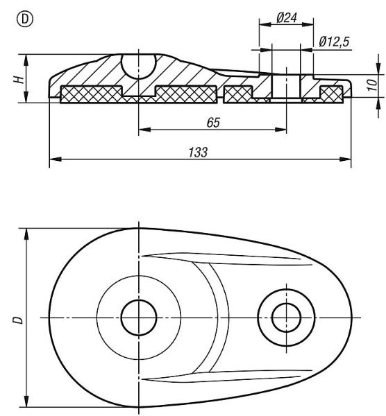 Swivel feet Plastic