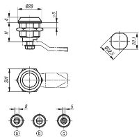 Quarter-turn locks stainless steel Drawing