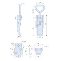 Zinc Plated Adjustable Latch with Catch Plate L=139-155mm