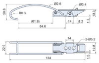 Spring Toggle Latch In Stainless Steel L=134