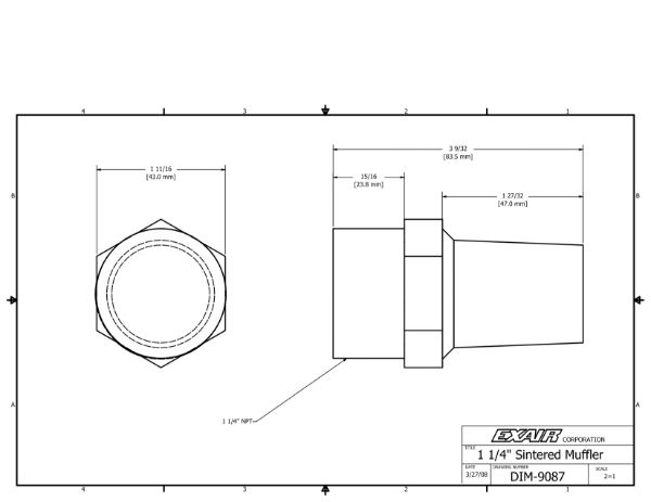 Sintered Bronze Muffler 1-1/4 NPT