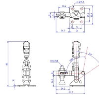 Overall Height 75mm. Overall Length 51mm. Holding Force 50daN.