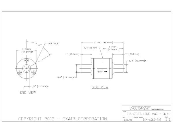 3/4\\\\\\" 316 Stainless Steel Vac 